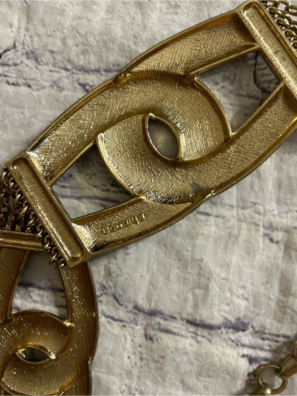 CHICO’S (2) UNIQUE STYLES GOLD CHAIN EMBELLISHED AND BROWN LEATHER BELTS - Picture 4 of 16